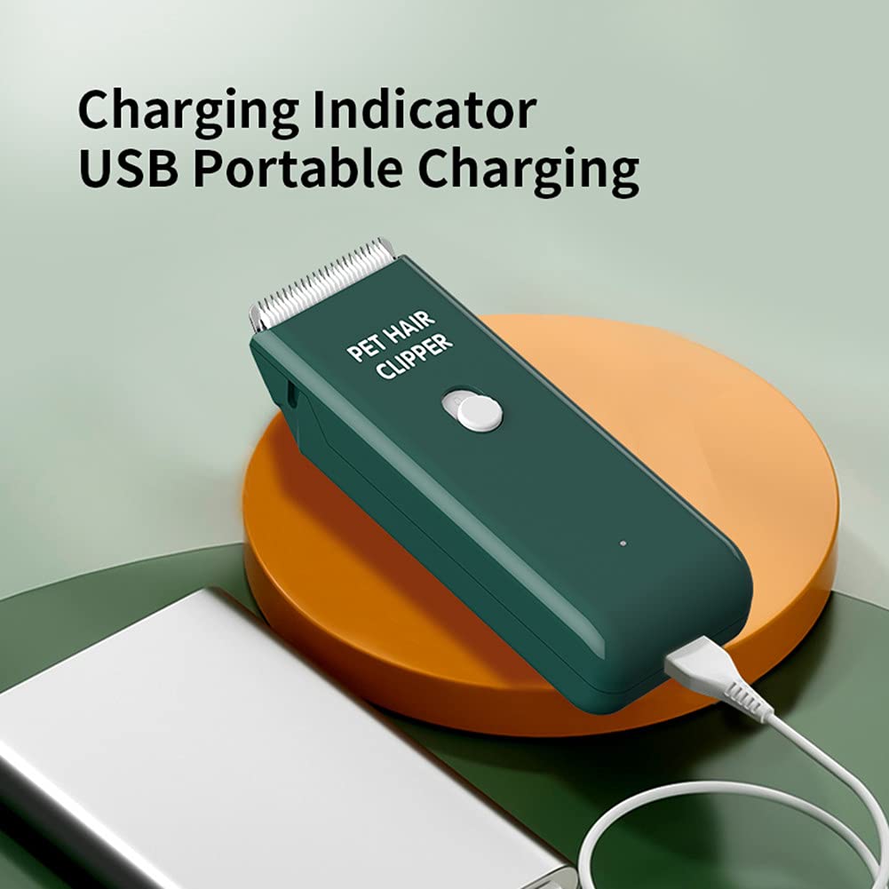 Tileon Dog Clippers,Quiet Washable Usb Rechargeable Cordless Dog Grooming Kit,Electric Pets Hair Trimmers Shaver Shears For Dogs And Cats Green