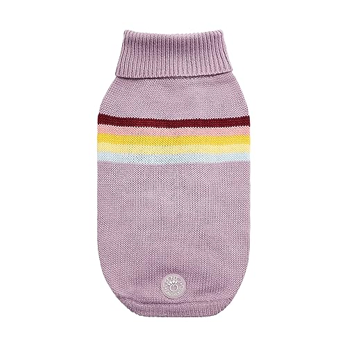 Gf Pet Retro Sweater Dog Pullover – Cozy Knitted Dog Sweater For Dogs | Soft Stretchy Design | Warm Ribbed Acrylic | Vintage Style | For Small, Medium, Large Dogs – Lavender, Xl