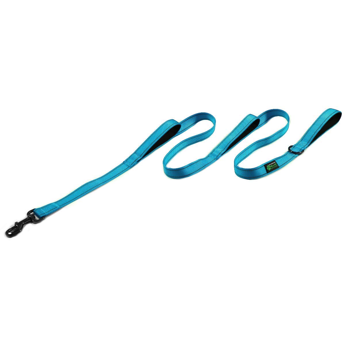 Max And Neo Triple Handle Traffic Dog Leash - Reflective, Donates To Dog Rescue (Teal)