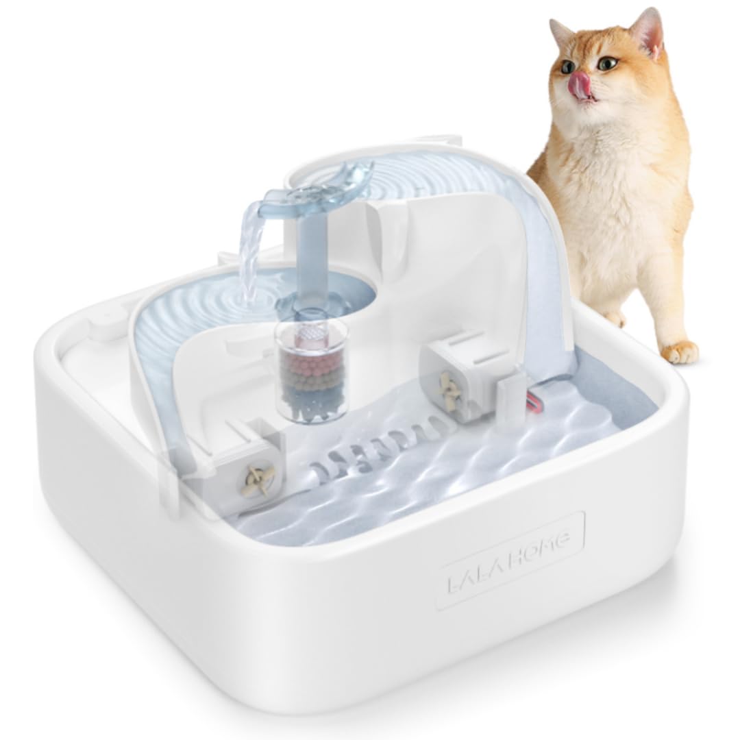 OxygenZ Cat Water Fountain for Drinking More, Pet Water Bowel 3-Tired Oxygen-enriched RealFountain Quiet, Indoor Dog Waterer Dis