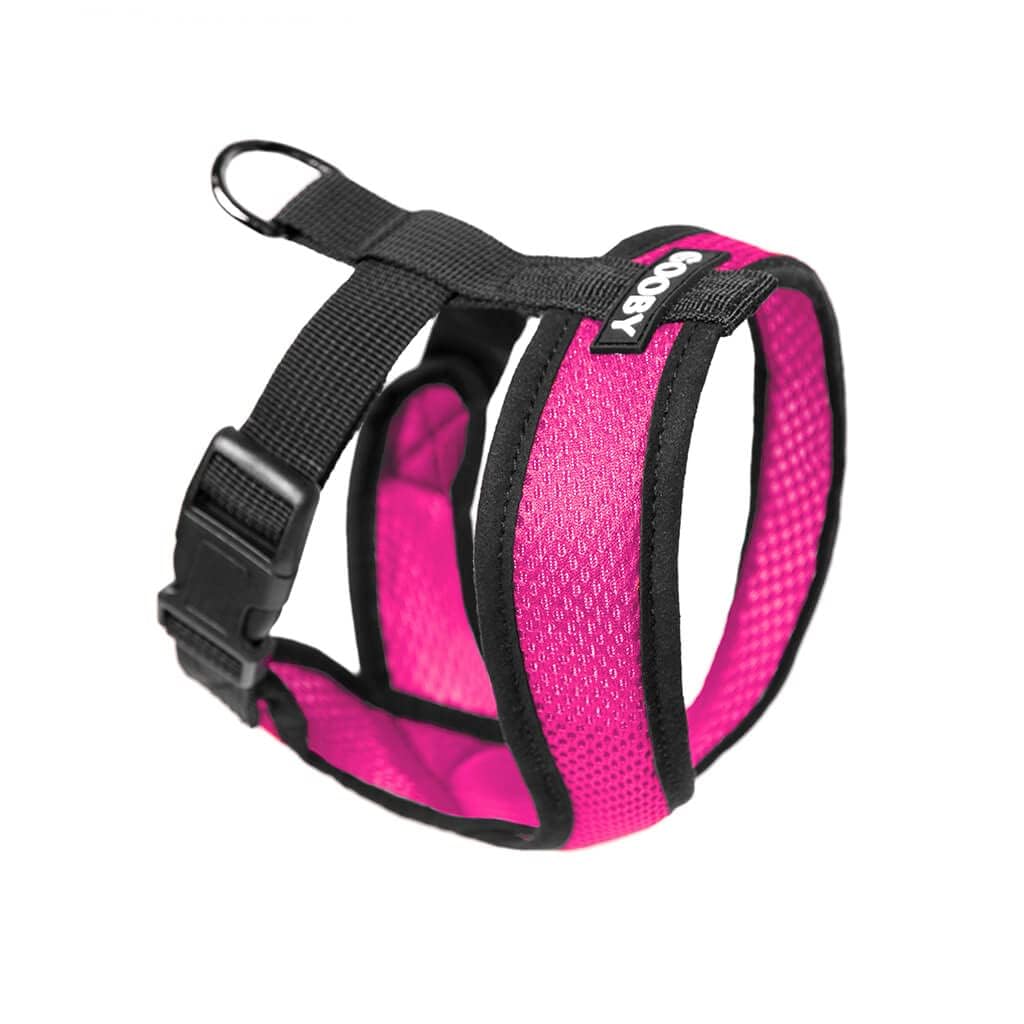 Gooby Comfort X Head In Harness - Flamingo Pink, Large - No Pull Small Dog Harness, Patented Choke-Free X Frame - On The Go Dog 