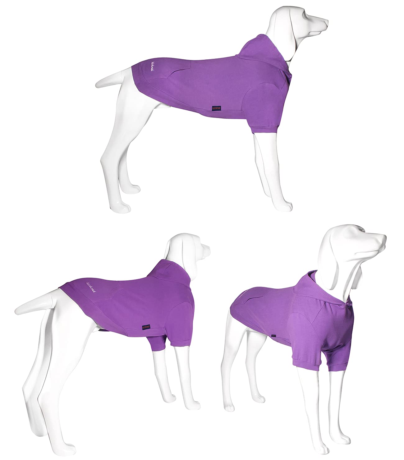 Kickred Basic Dog Hoodie Sweatshirts, Pet Clothes Hoodies Sweater With Hat And Leash Hole, Soft Cotton Outfit Coat For Large Medium Small Dogs, M