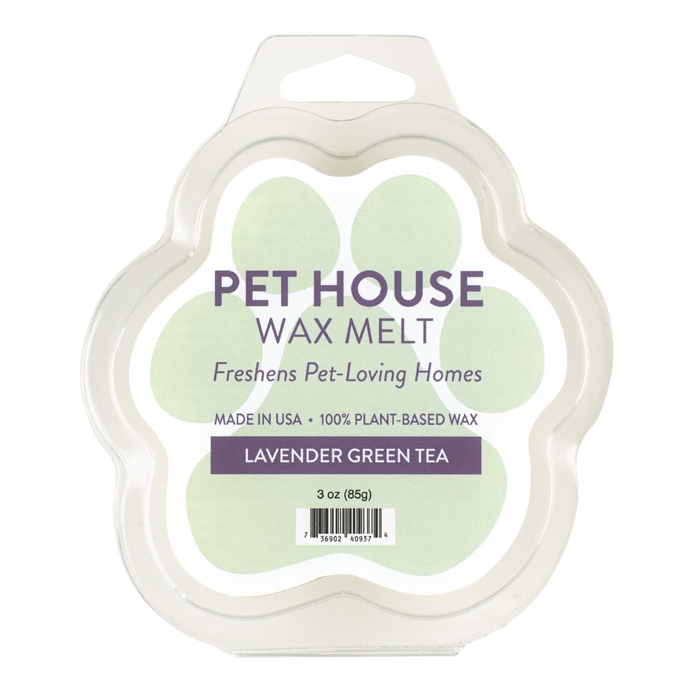 One Fur All 100% Natural Plant-Based Wax Melts, Pack Of 2 By Pet House - Long Lasting Pet Odor Eliminating Wax Melts Non-Toxic, Dye-Free Unique, Made In Usa - (Pack Of 2, Lavender Green Tea)