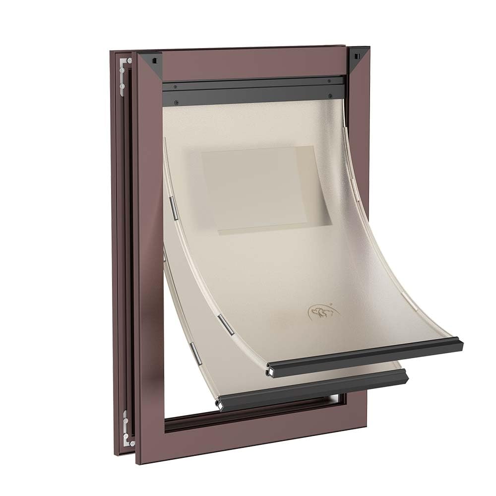 Aluminum Large Dog Door For Door, Doggy Door With Two Magnetic Flaps, Pet Door For Medium Dogs With Two Sliding Lock Panels