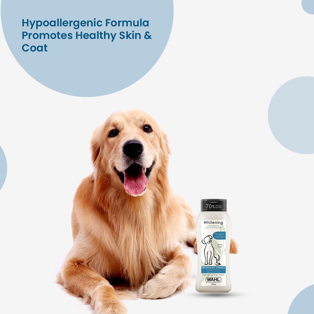 Wahl Usa Whitening Shampoo White Pear Scent For Pets – Whitening & Animal Odor Control With Silky Smooth Results For Grooming Dirty Dogs – 24 Oz - Model 820001A