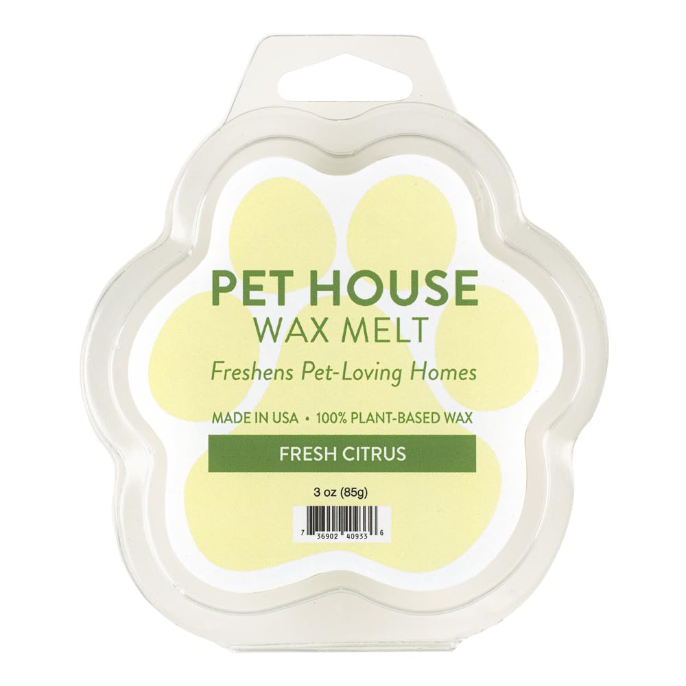 One Fur All Pet House Wax Melts - Fresh Citrus Pack Of 2 - Pet Odor Eliminating Wax Melts - Long-Lasting Scented Wax Melts - Pet-Friendly Wax Melts - Natural Wax Melts