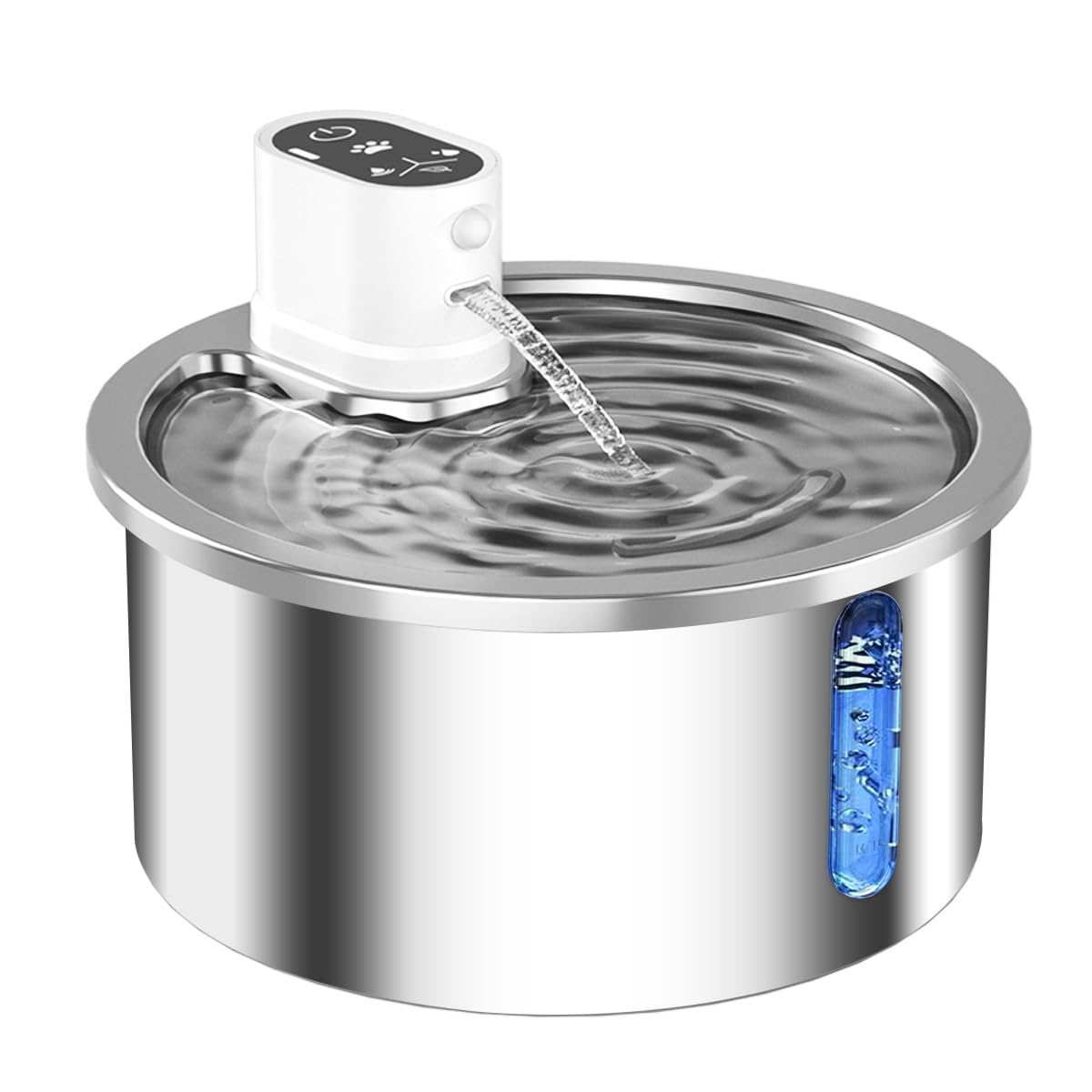 Stainless Steel Wireless Cat Water Fountain 3.2L/108Oz Automatic Cat Water Dispenser 4000Mah Battery Operated Large Capacity Pet