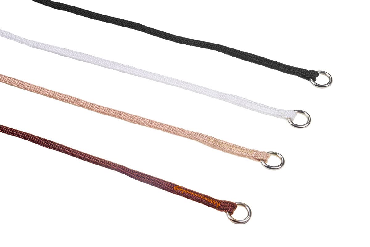 Show Slip Collar - Conformation Dog Collar - Flat Braided Premium Nylon - Chrome Plated Hardware Rings - Perfect for Small Pups