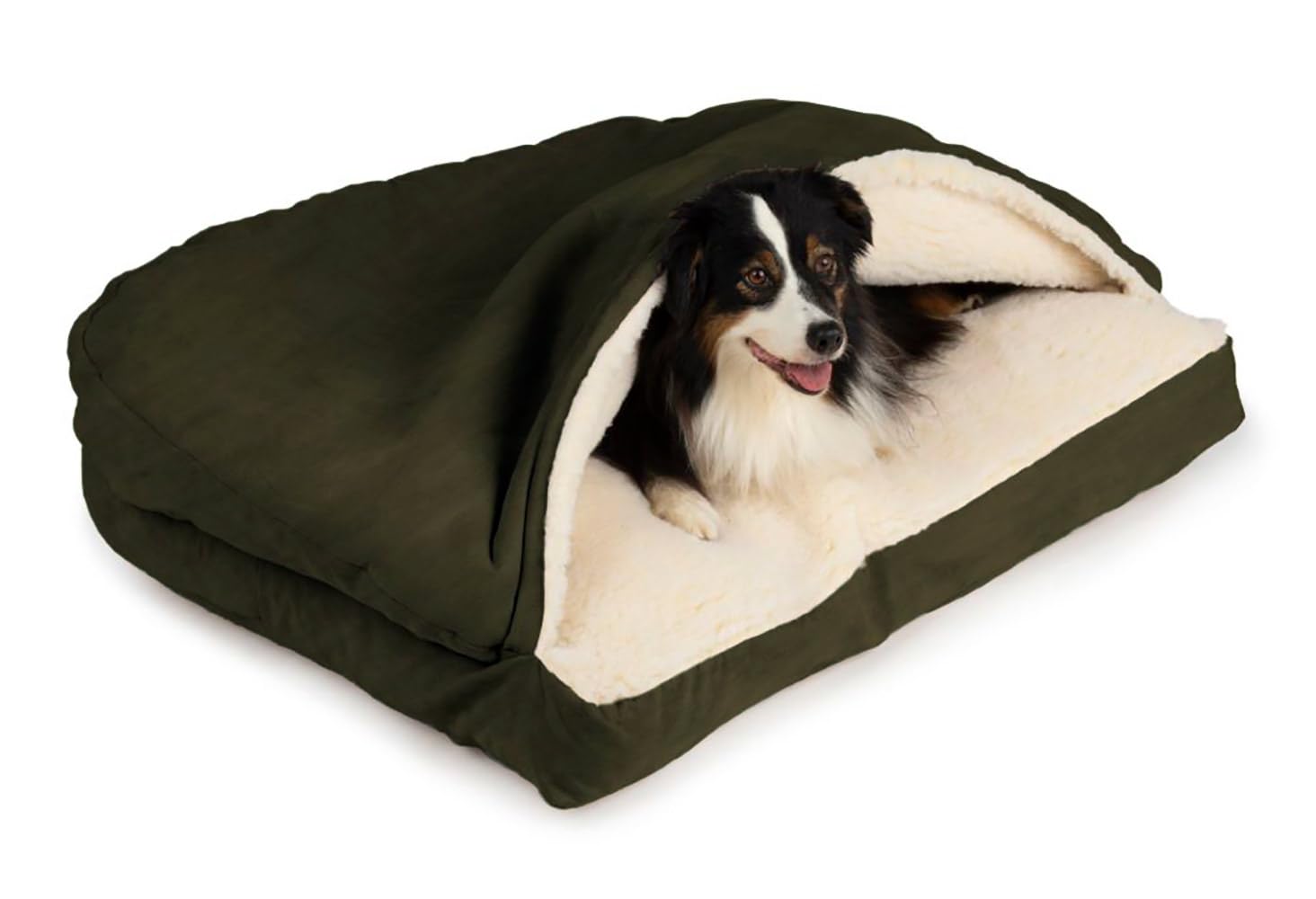 Snoozer Pet Products Rectangle Cozy Cave Dog Bed, Medium, Olive
