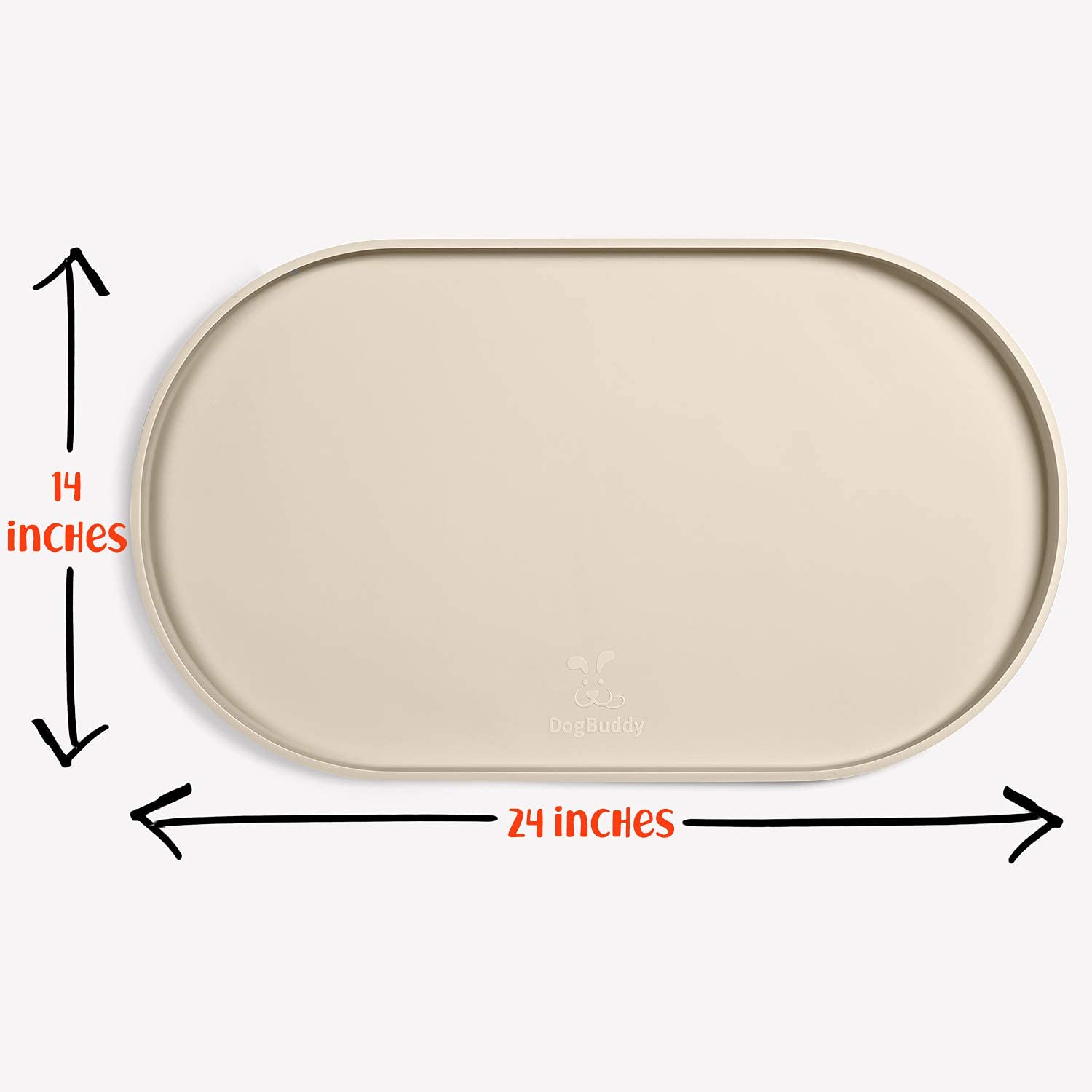 DogBuddy Dog Food Mat - Waterproof Dog Bowl Mat, Silicone Dog Mat for Food and Water, Pet Food Mat with Edges, Nonslip Dog Feedi