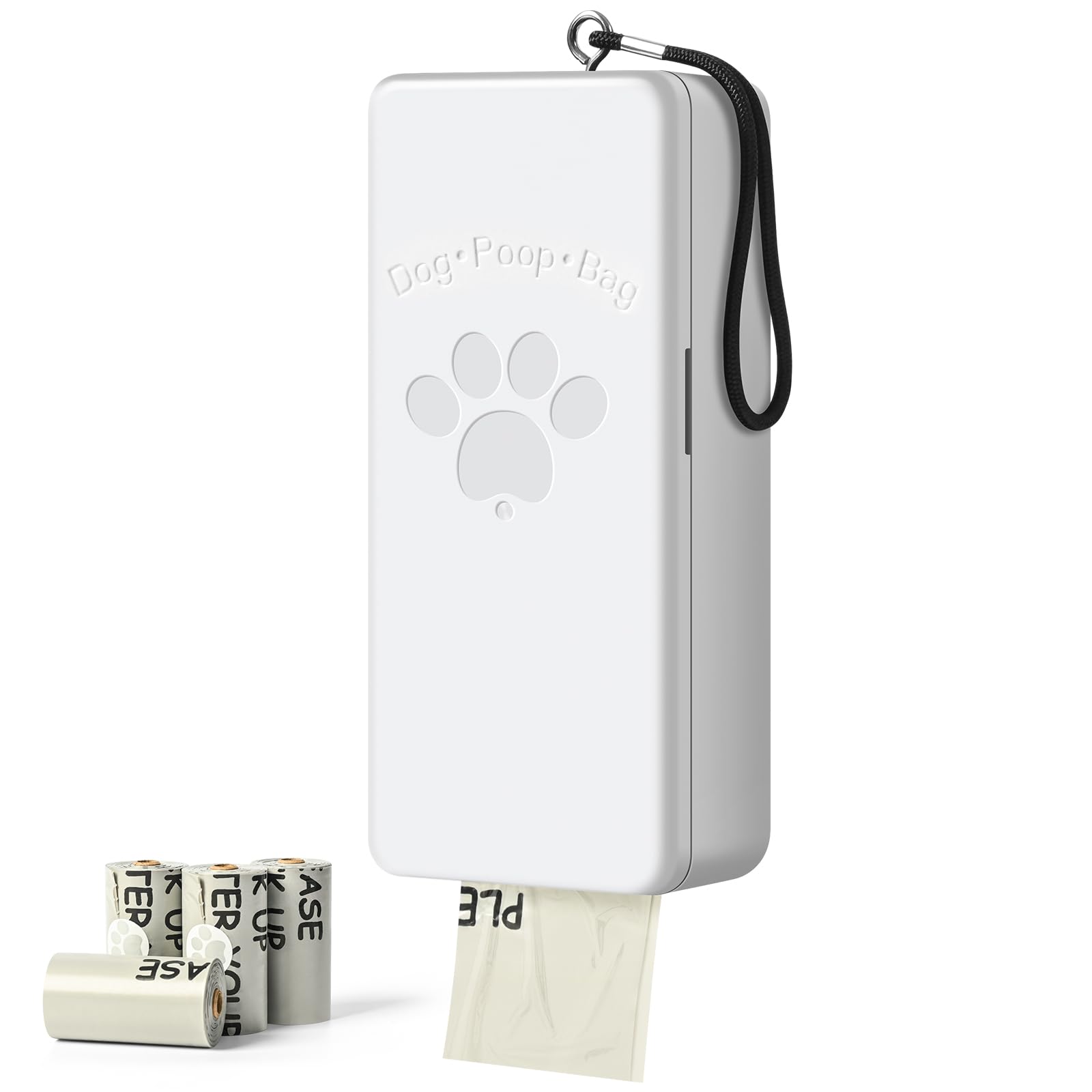 Qeerable Dog Poop Bag Dispenser, Wall-Mounted Dog Bag Dispenser Outdoor Or Indoor For Doggy And Pets, White Dog Poop Bag Holder 