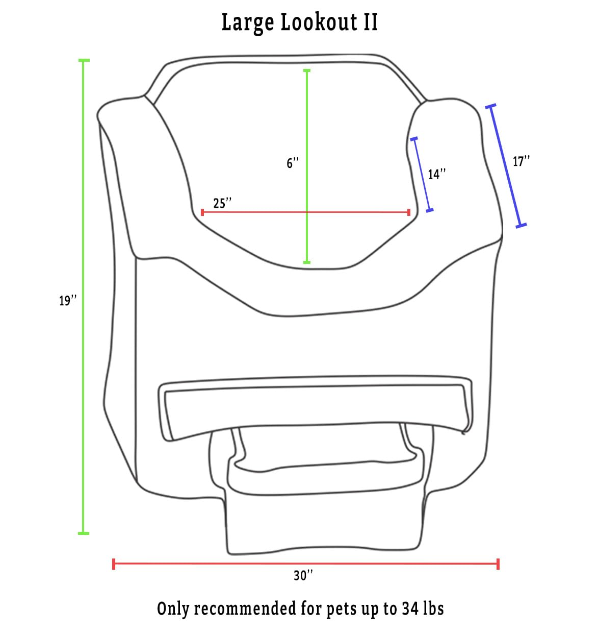 Snoozer Dog Car Seat with Storage Tray: Lookout II Dog Booster Car Seat Medium Sized Dog, Size: Large, Fabric: Stone Diamond, Pe