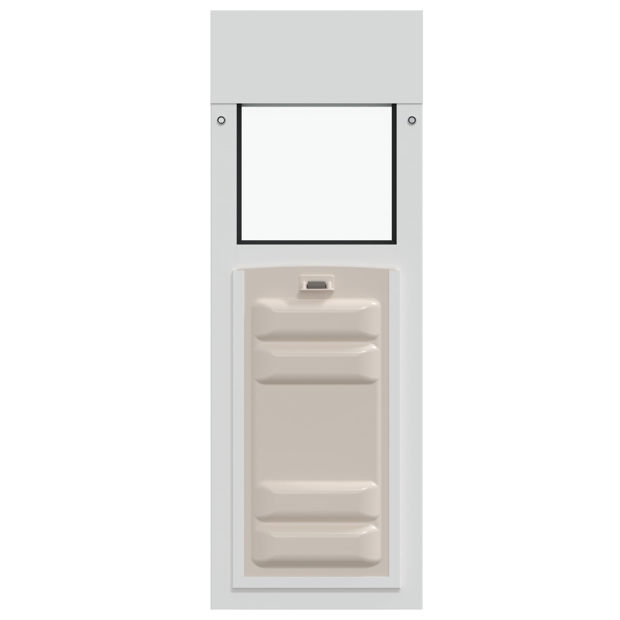 Liberty Pet Door Panel For Horizontal Sliding Windows | Aluminum Frame With Closing Cover For Home & Rentals | White, Medium Fla