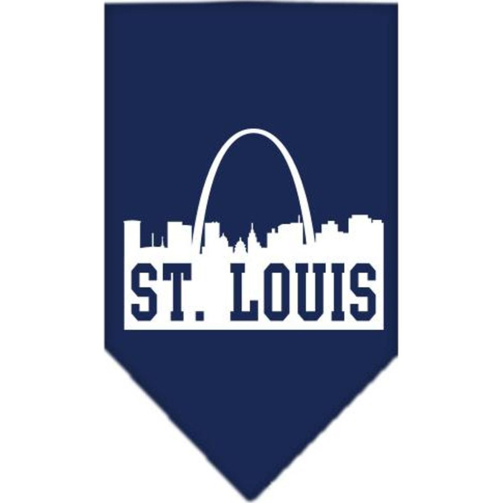 Mirage Pet Products St. Louis Skyline Screen Print Bandana, Large, Navy Blue