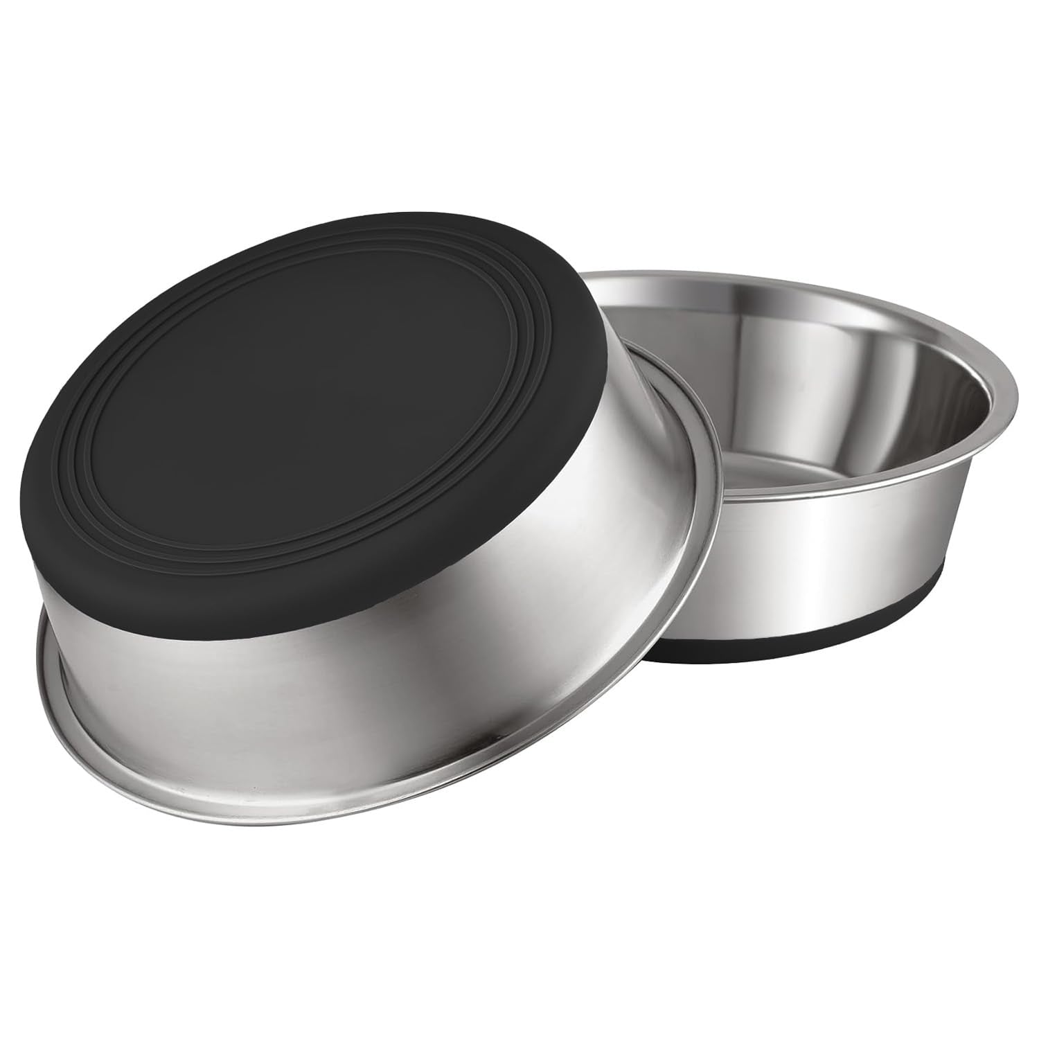 YINGFAN Stainless Steel Dog Bowls, 2 Pack Metal Dog Bowls with Non-Slip Rubber Base, Durable Food and Water Bowl for Small, Medi