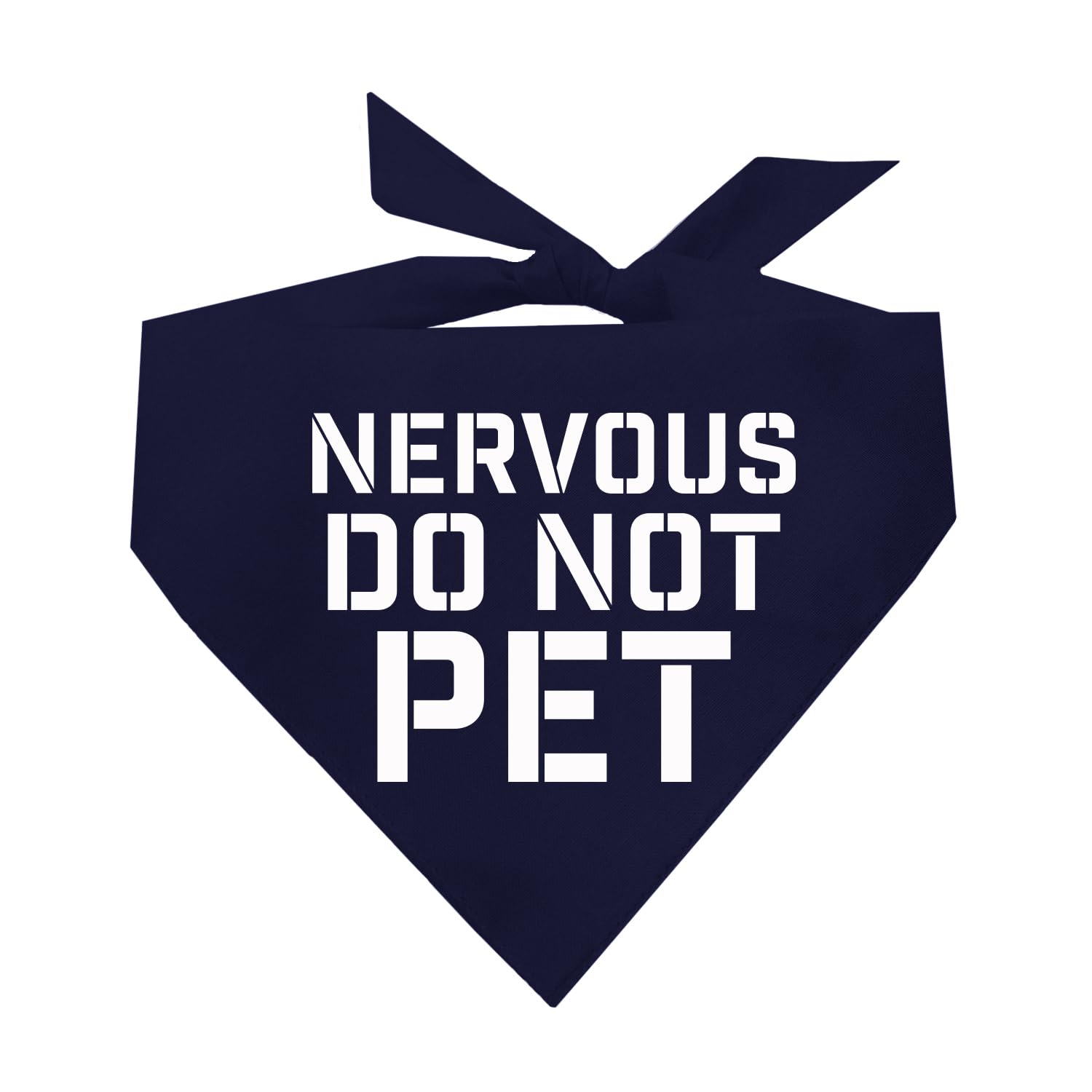 Nervous Do Not Pet Dog Bandana (Navy, Xs 156)