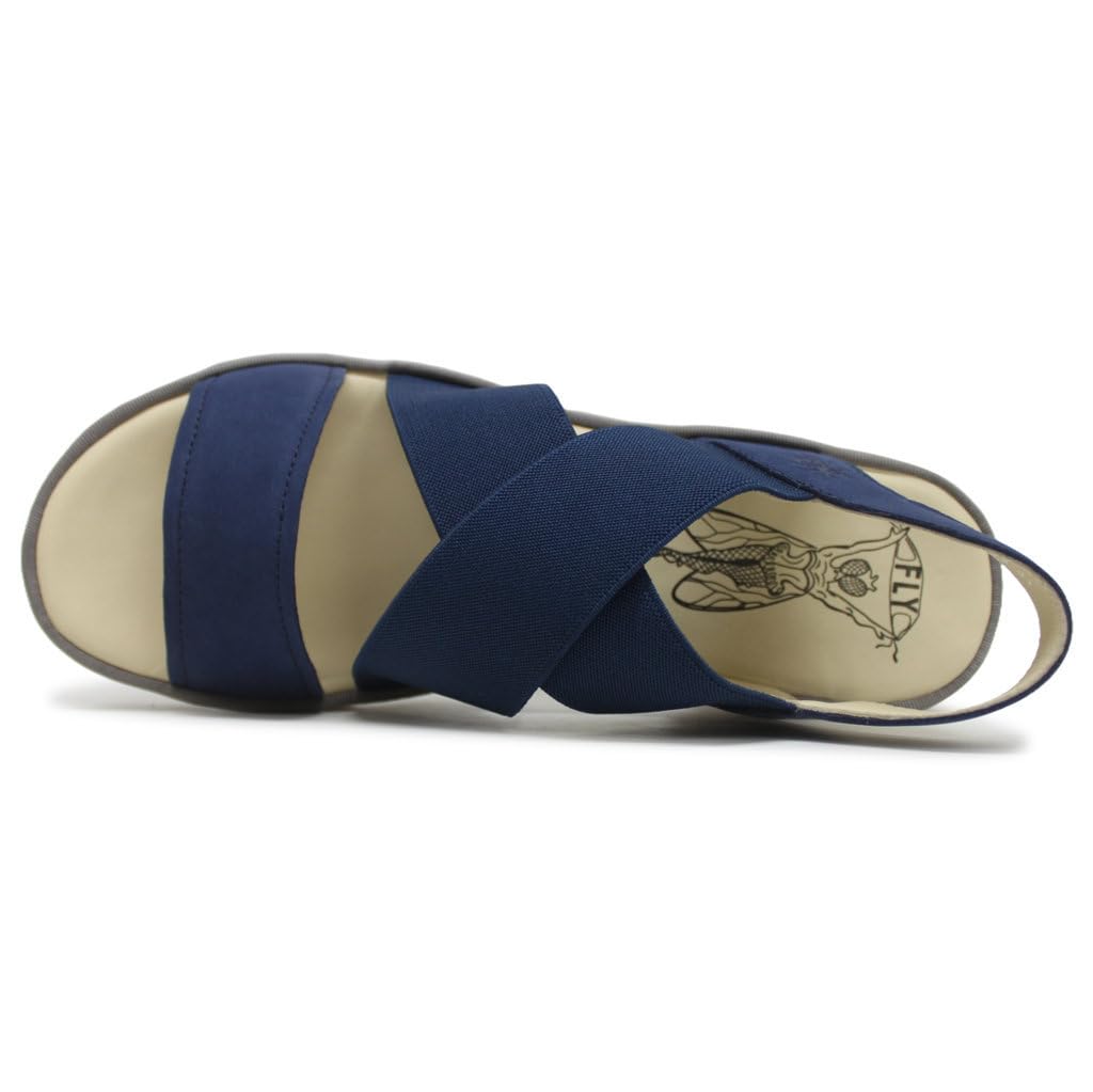 Fly London Womens Wedges Sandal, Blue, 7
