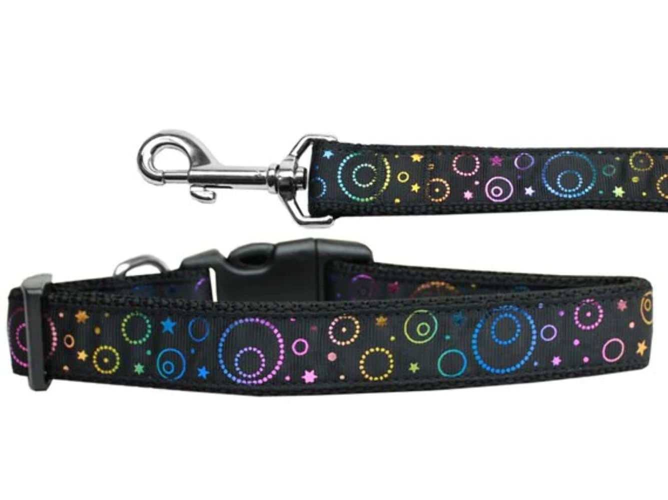 Pet Dog & Cat Nylon Collar or Leash, "Galactic Shimmer" 1" w x 6 ft. leash