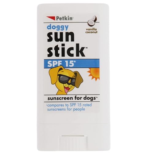 Petkin Dog Sunscreen Sunstick – Sunscreen For Dogs And Puppies, Spf 15 – Simply Rub On Anytime For Instant Sun Protection – Vanilla Coconut Scent, .5 Oz Net Weight – Ideal For Home Or Travel