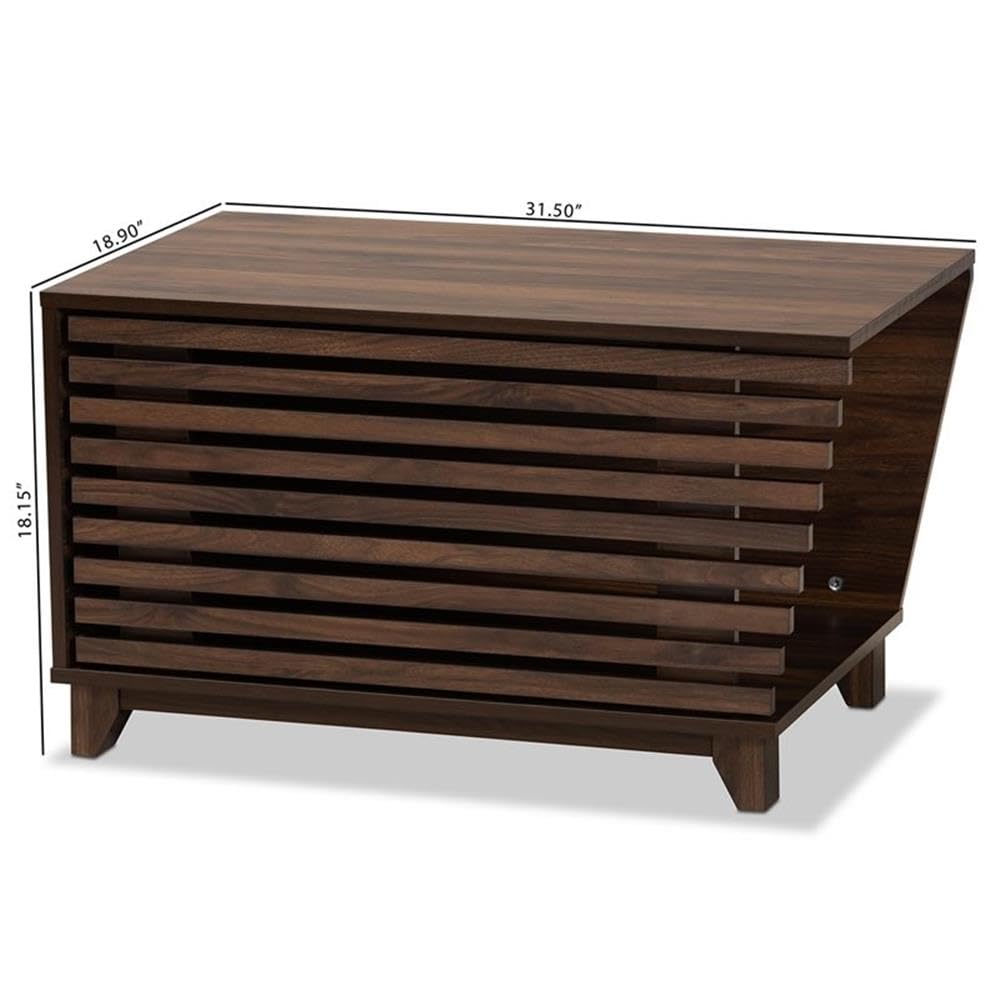 Baxton Studio Eckhart Modern And Contemporary Walnut Brown Finished Wood Cat Litter Box Cover House