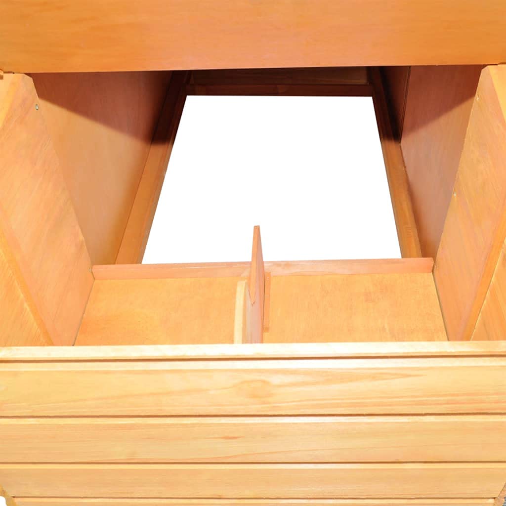 vidaXL Chicken Coop and Run, Hen House with Nesting Box and Ramp, Chicken Cage, Poultry Cage for Ducks Rabbits Small Animals, Solid Pinewood