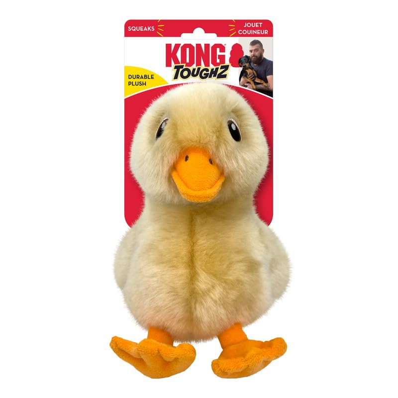 Kong Toughz Durable Plush Dog Toy - Long-Lasting Soft Chew Toy For Aggressive Chewers, Safe & Interactive For Dogs (Duck)