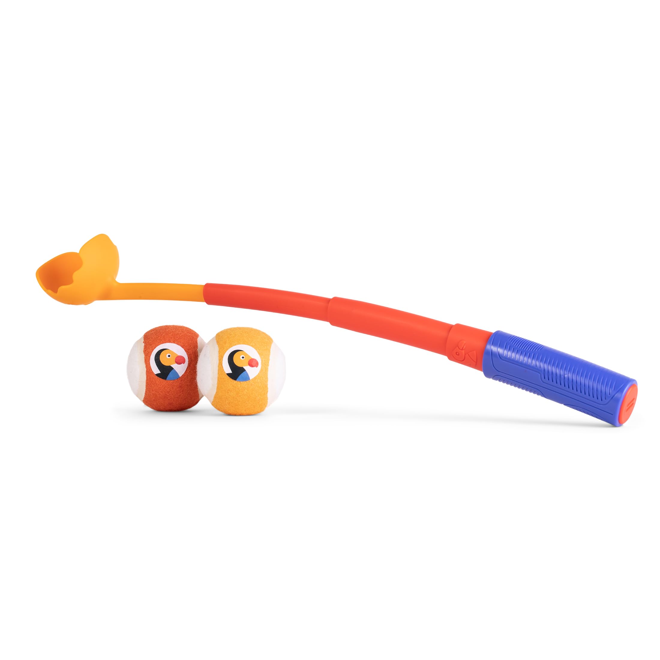 The Dodo Telescoping Ball Launcher for Dogs with 2 Tennis Balls, Collapsible Fetching Dog Ball Toy, 9in Total Length; Dog Ball T