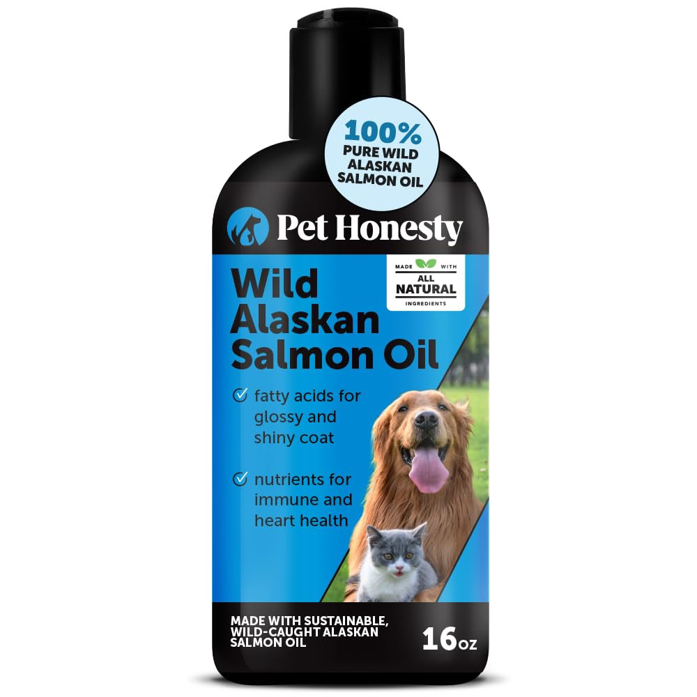 Wild Alaskan Salmon Oil, Omega-3 Fish Oil for Dogs and Cats, Fatty Acids, Salmon Oil for Dogs, Skin and Coat Health, Pure Dog Fo