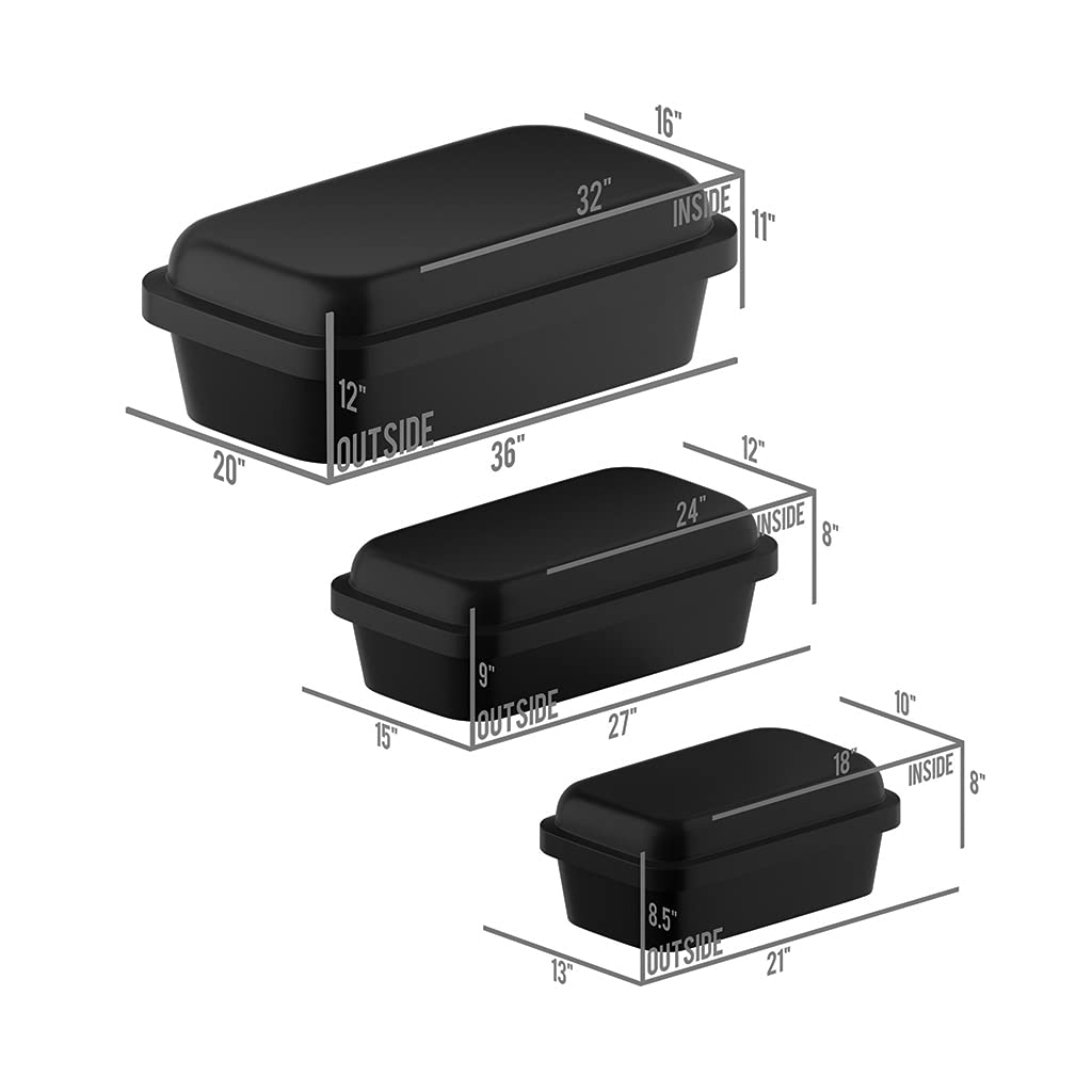 Pet Memory Shop Caring Series Pet Casket| Pet Burial Box For Dogs, Cats, And Animals | Provides Dignified, Loving Pet Memorial| Safe And Durable | Ideal As Pet Loss Gift - (Medium, Black)