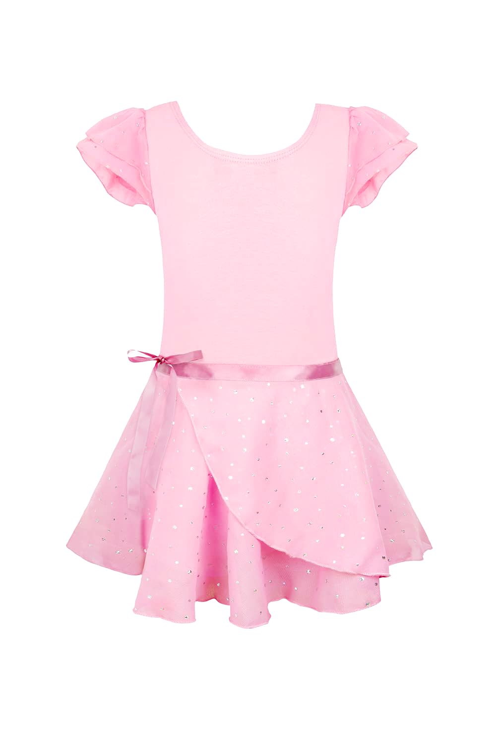 Eqsjiu Pink Ballet Leotards For Girls 5T Size 6 6-7 Years Old 5-6X Skirted Leotards With Skirts Ruffle Sleeve Dance Leotards For