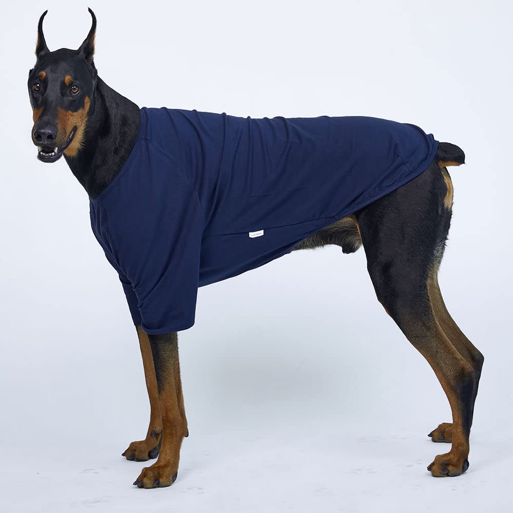 Lucky Petter Dog Shirt For Small Dogs Plain T-Shirts Soft Breathable Dog Cotton Shirt Pet Clothes (X-Large, Navy)