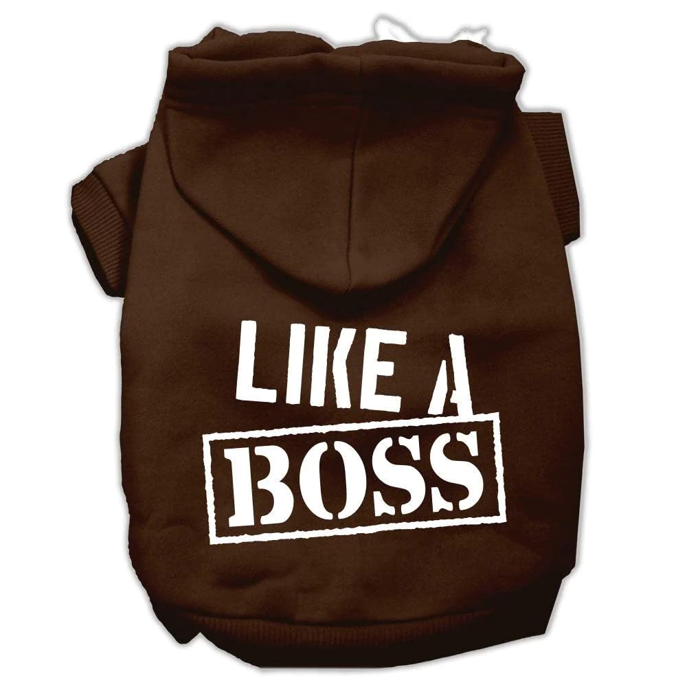 Pet, Dog & Cat Hoodie Screen Printed, 'Like A Boss' Purple Md (6-10 Lbs.)
