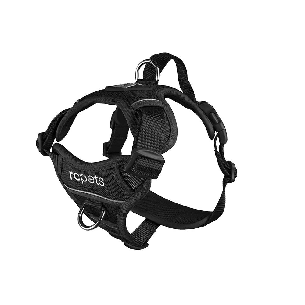 RC Pets Momentum Control Harness | Dual Leash Points, Control Handle & Breathable Mesh | Black, Medium