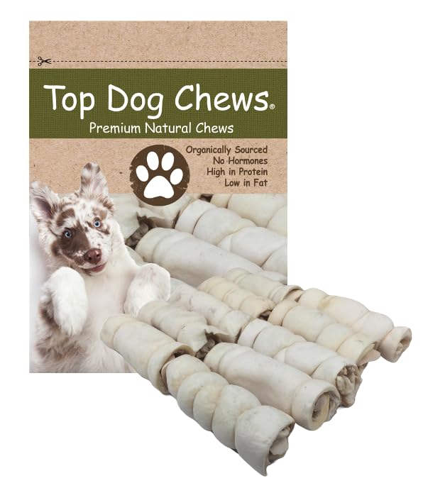 Top Dog Chews - 6    Roasted Beef Cheek Rolls, Long Lasting Dog Bones for Aggressive Chewers, Rawhide Free Dog Treats, Pack of 1