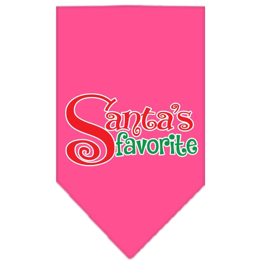 Christmas Pet and Dog Bandana Screen Printed, "Santa's Favorite" Purple Small