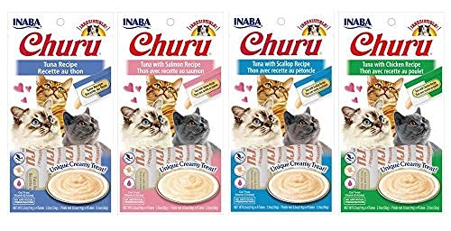 Inaba Churu Lickable Purée Natural Cat Treats (Tuna Variety Pack, 16 Tubes)