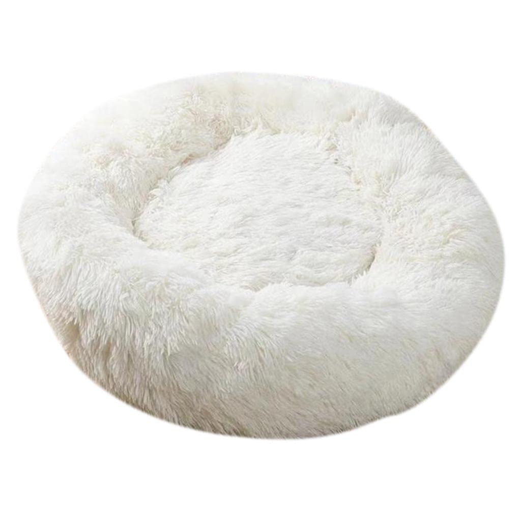 ZOOMELLA Pet Cat Dog Sleeping Bed Indoor Pet Round Cozy Comfort Bed Nest White|Beds|Pet Supplies