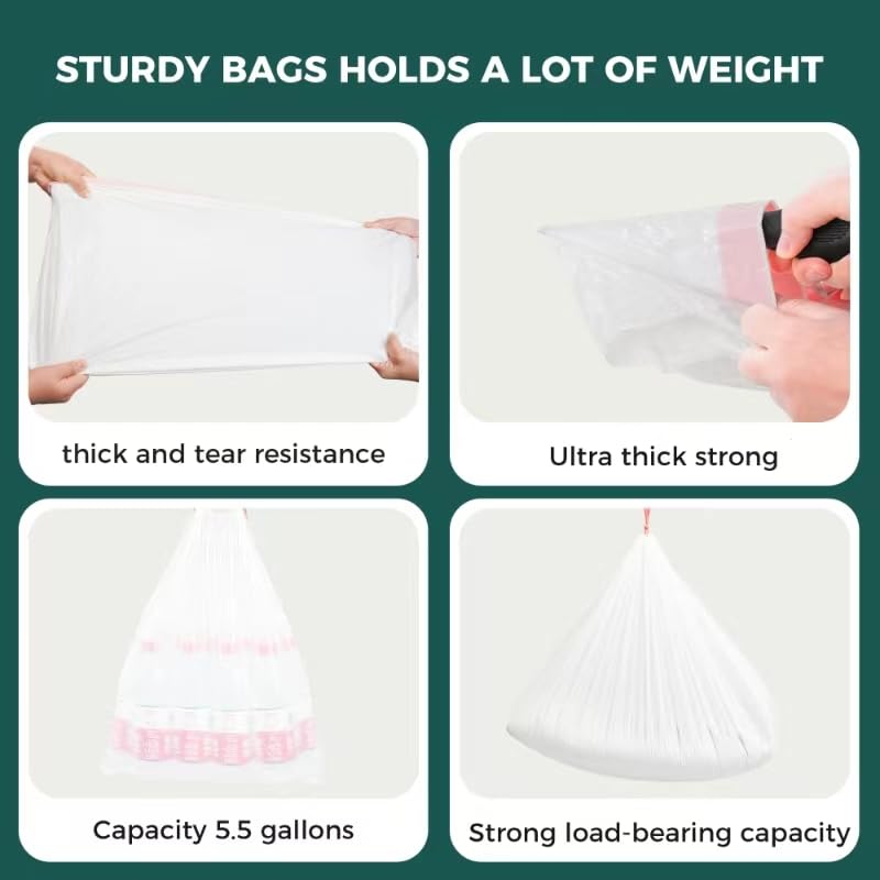 100 Pack Drawstring Cat Litter Box Liner Bags For Litter-Robot 3/4,Waste Bags Compatible With Self-Cleaning Litter Box,Heavy Dut