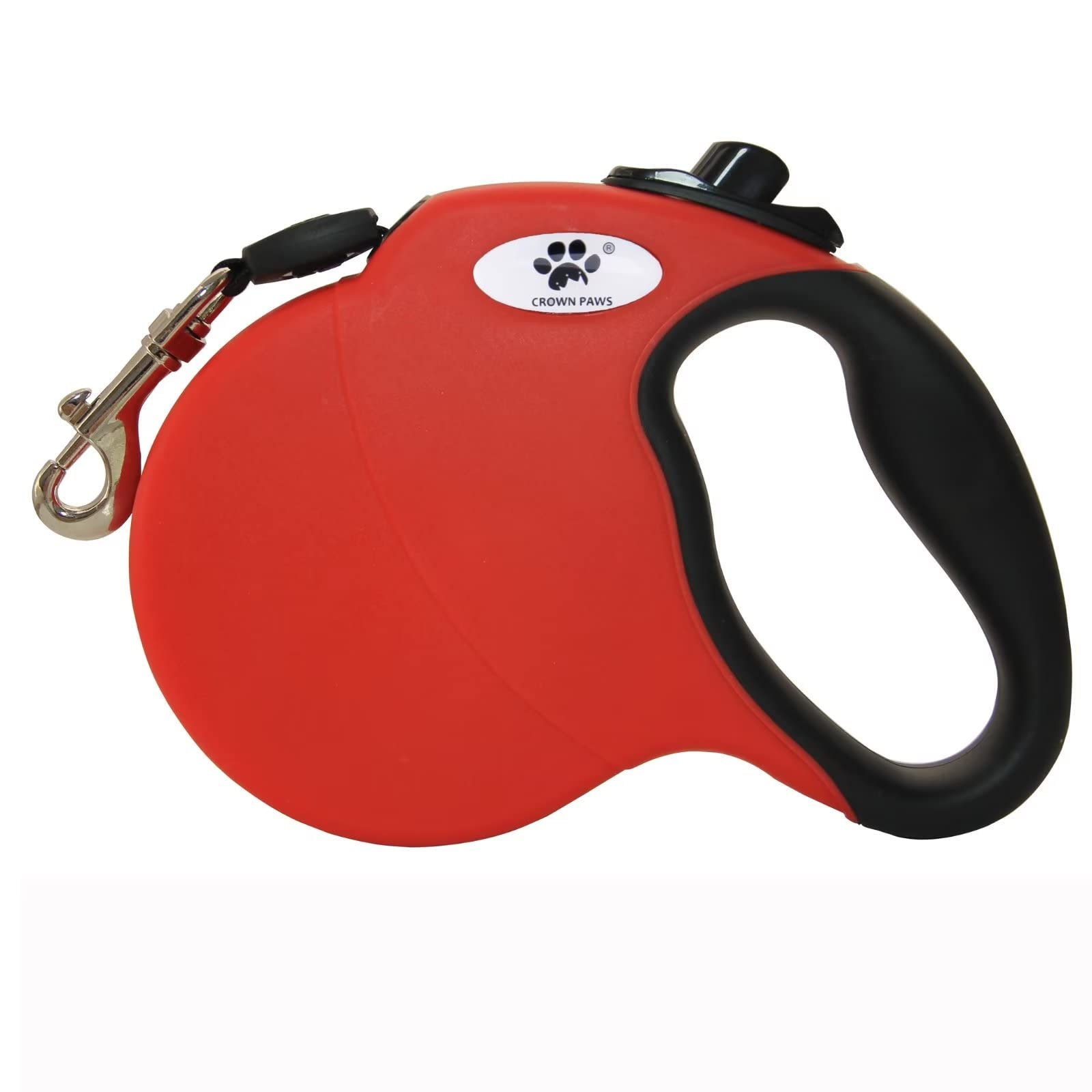 Crown Paws 13 Ft Retractable Dog Leash For Large Dogs Up To 26 Lbs,Tangle-Free Nylon Tape,Red Dan S