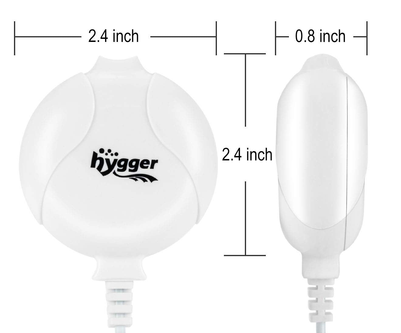 Hygger Quiet Aquarium Air Pump 1.5 Watt Energy Saving Mini Oxygen Pump For 1-15 Gallon Fish Tank With Accessories White