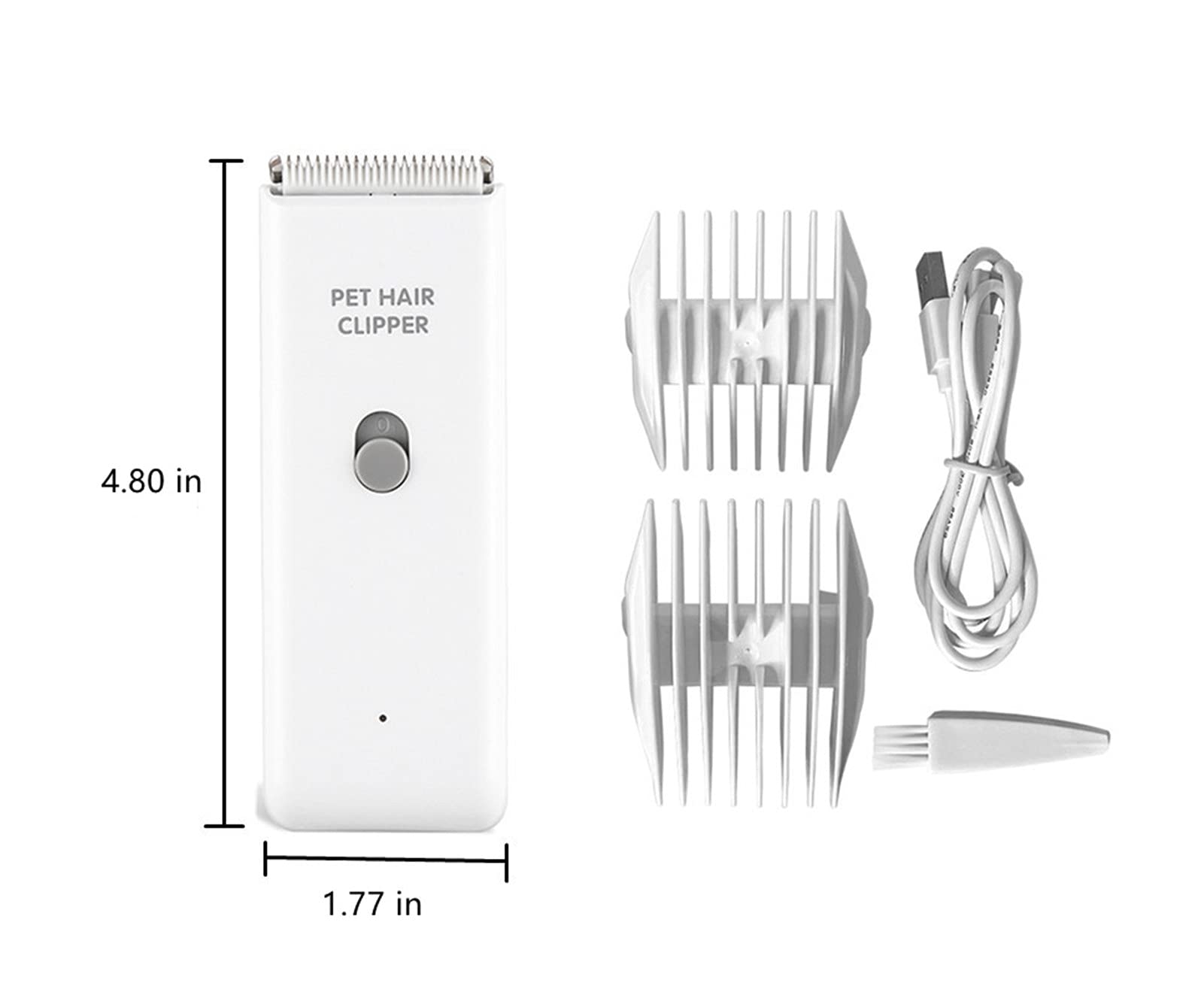 Tileon Dog Clippers,Quiet Washable Usb Rechargeable Cordless Dog Grooming Kit,Electric Pets Hair Trimmers Shaver Shears For Dogs And Cats White