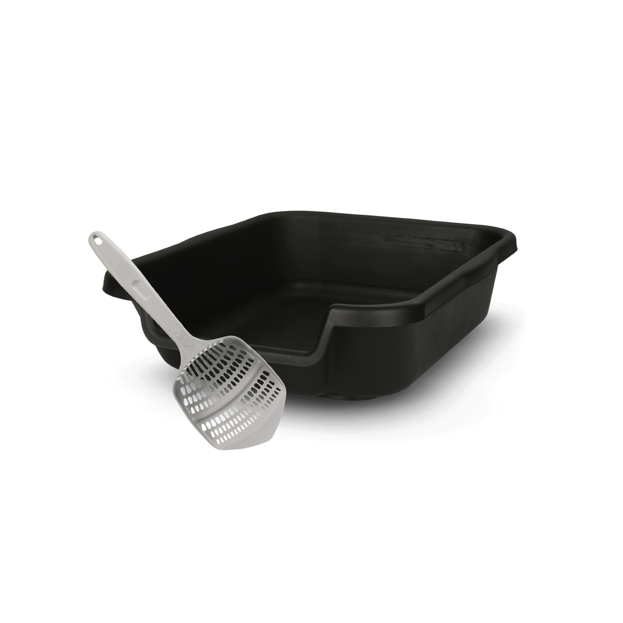 Kittygohere Senior Cat Litter Box, Small Size, Black, Pet Safe Kitty Litter Box, Low 3'' Entry, Lots More Room For Your Cats Com