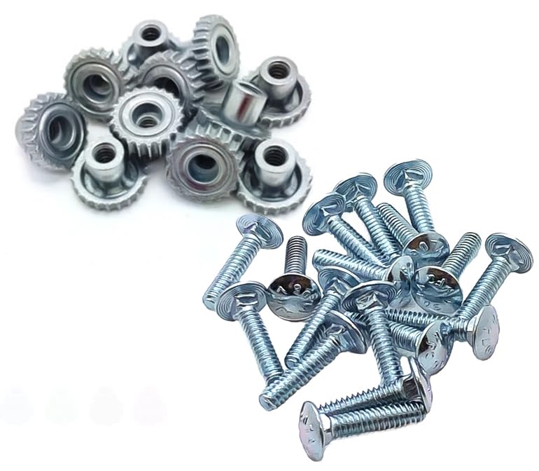 Pet Carrier Dog Kennel Metal Fasteners Nuts Bolts Replacements (7/8' Short Bolts, 20 Pack)