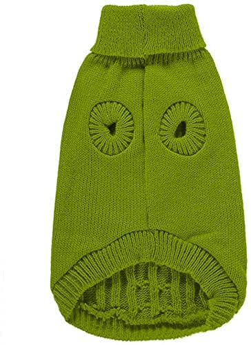 Chborchicen Small Dog Sweaters Knitted Pet Cat Warm Dog Sweatshirt Winter Clothes Kitten Puppy Sweater (Xx-Small, Light Green)