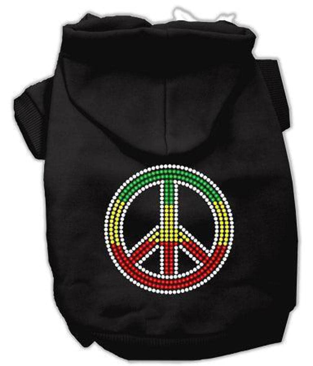 Mirage Pet Products Rasta Peace Sign Hoodie, Size 16, Grey
