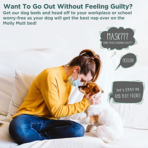 Molly Mutt Water-Resistant Dog Bed Liner, Polyester Bed Liner For Dogs, Easy To Clean, Gray, Small,22'X27'X4.75'