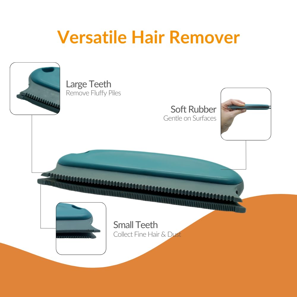 Tardini Pet Hair Removal Tool - Turqoise Fur Remover for Car & Home - Ideal for Cat & Dog Hair, Upholstery & Carpet Cleaning Kit
