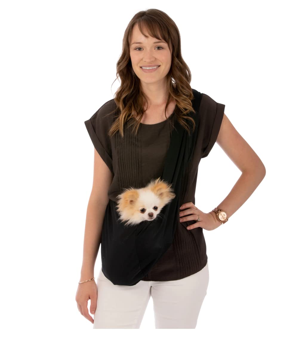 Susan Lanci Designs Premium Mesh Sport Sling Carrier For Dogs, Medium, Black