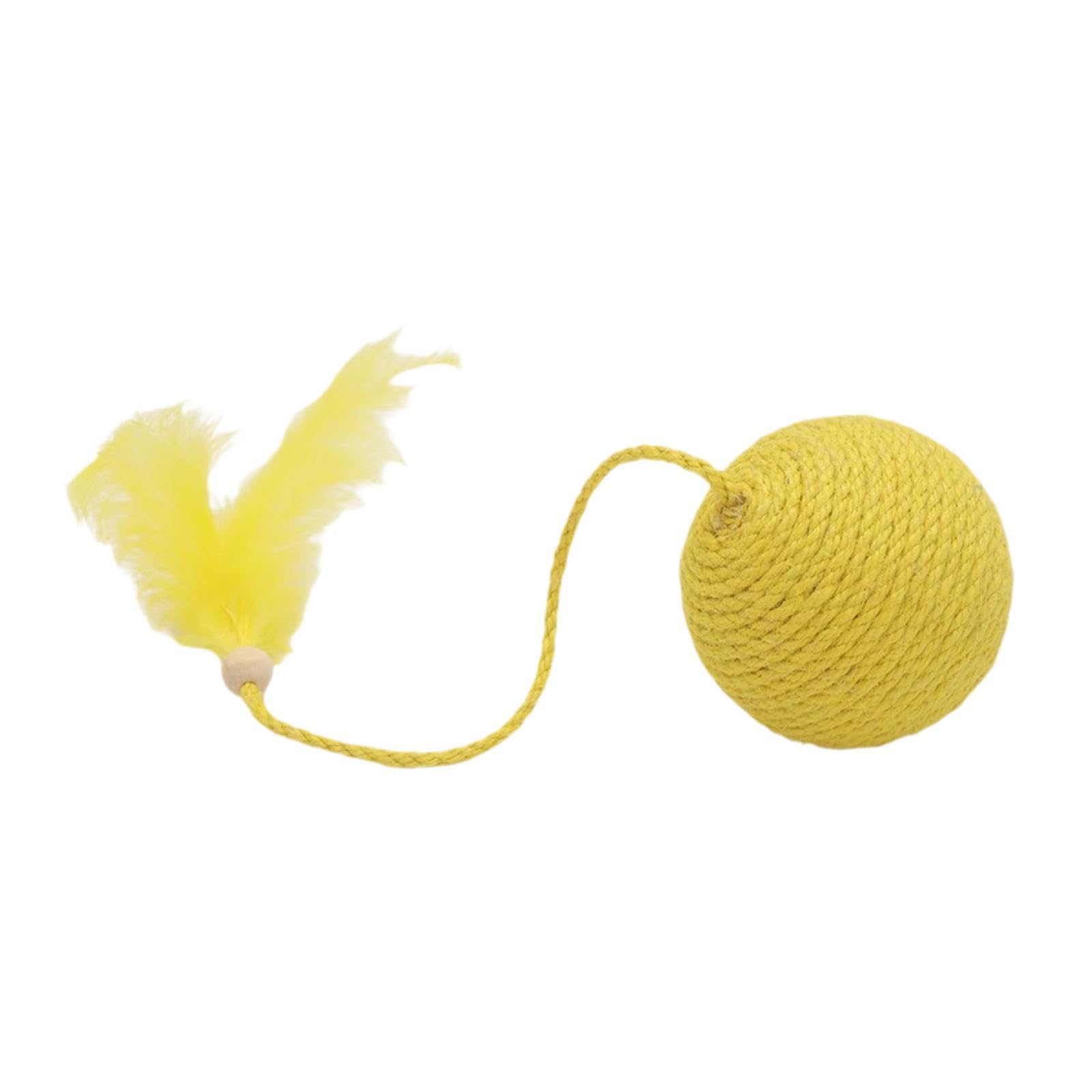 Ujeavette Cat Ball Toy Clawing Kitten Toy Feline Play Toy Exercise And Fun Interactive Yellow