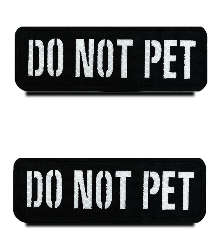 2 Pcs Do Not Pet Infrared Ir Reflective Dog Patch Removable Tags Hook And Loop Service Dog Puppy Vest Harness Patches Attachment